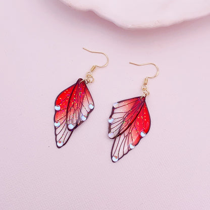 Gradient Cicada Wings Butterfly Wings Earrings