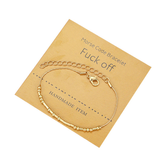 "Fuck Off" Handmade Golden Morse Code Bracelets