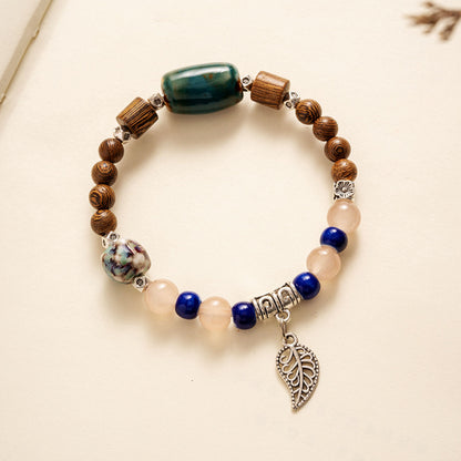 Colored Glazed Ceramic Elastic Bracelets