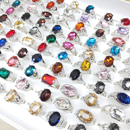 Mixed Colored Glass Rings