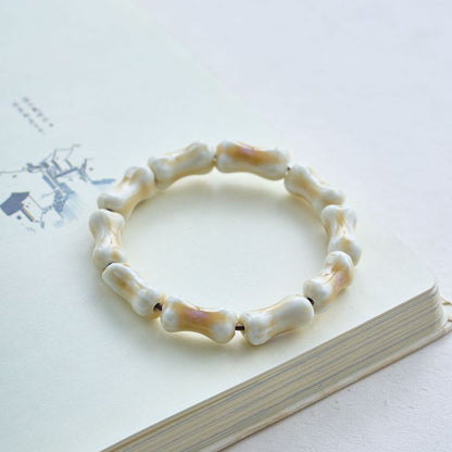 Colored Glazed Ceramic Elastic Bracelets