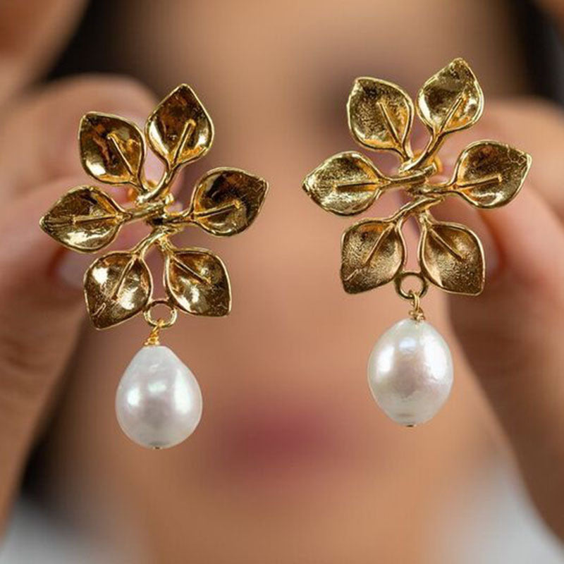 Enamel colored glass personality earrings