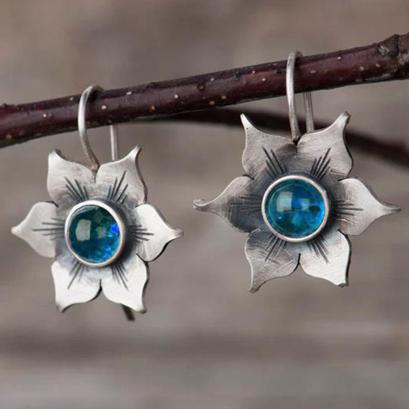 Enamel colored glass personality earrings