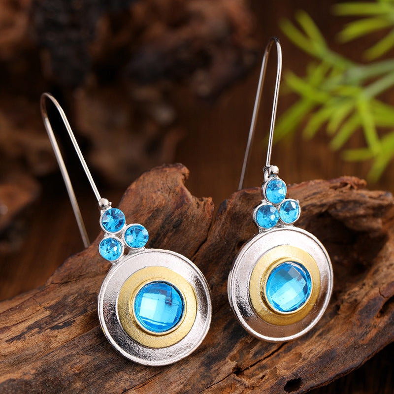 Enamel colored glass personality earrings