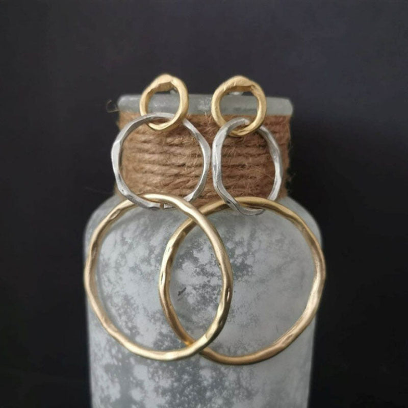 Hollow circle handmade earrings
