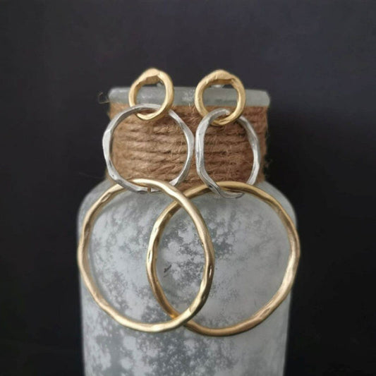 Hollow circle handmade earrings
