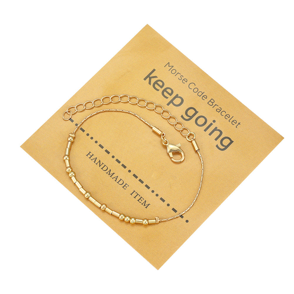 "Fuck Off" Handmade Golden Morse Code Bracelets