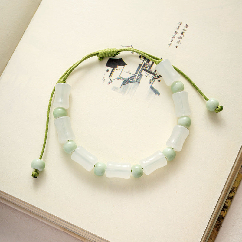 Colored Glazed Ceramic Elastic Bracelets