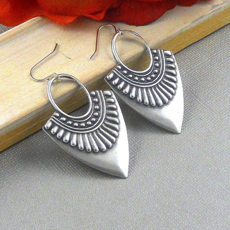 Vintage Geometric Spiral Earrings