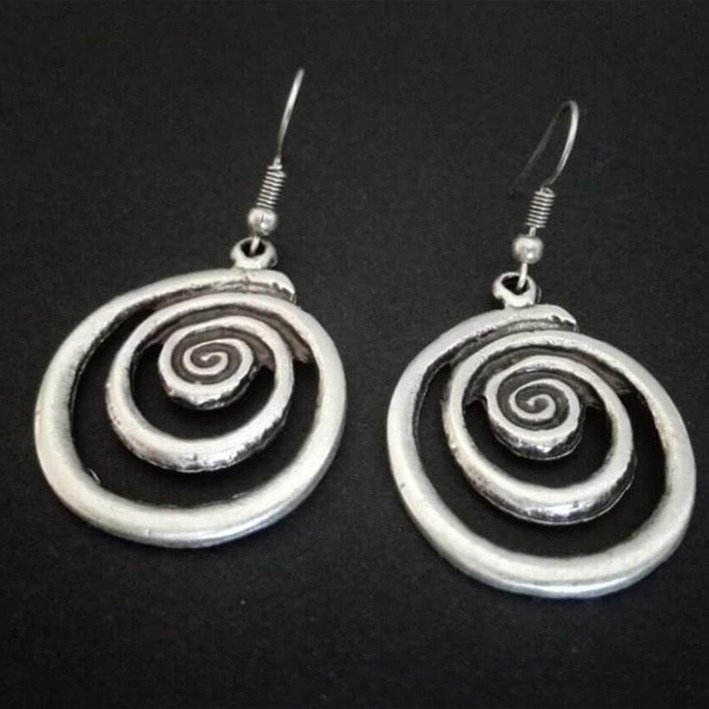 Vintage Geometric Spiral Earrings