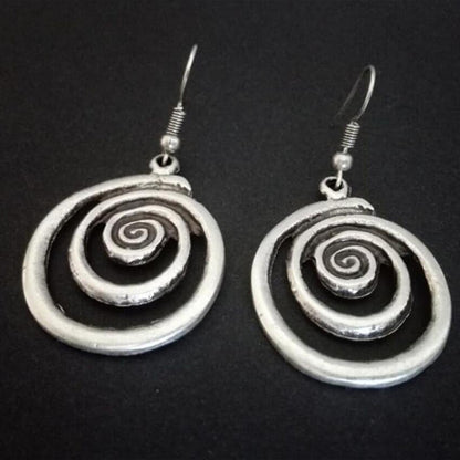 Vintage Geometric Spiral Earrings