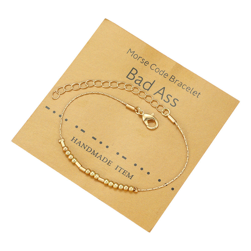 "Fuck Off" Handmade Golden Morse Code Bracelets