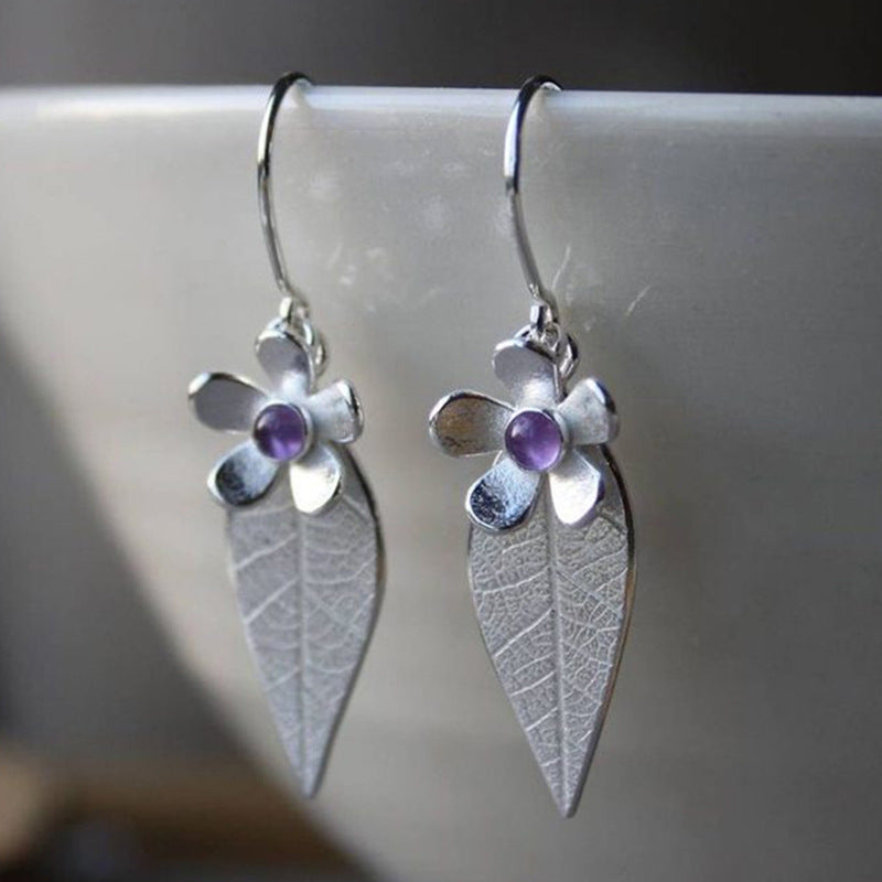 Enamel colored glass personality earrings