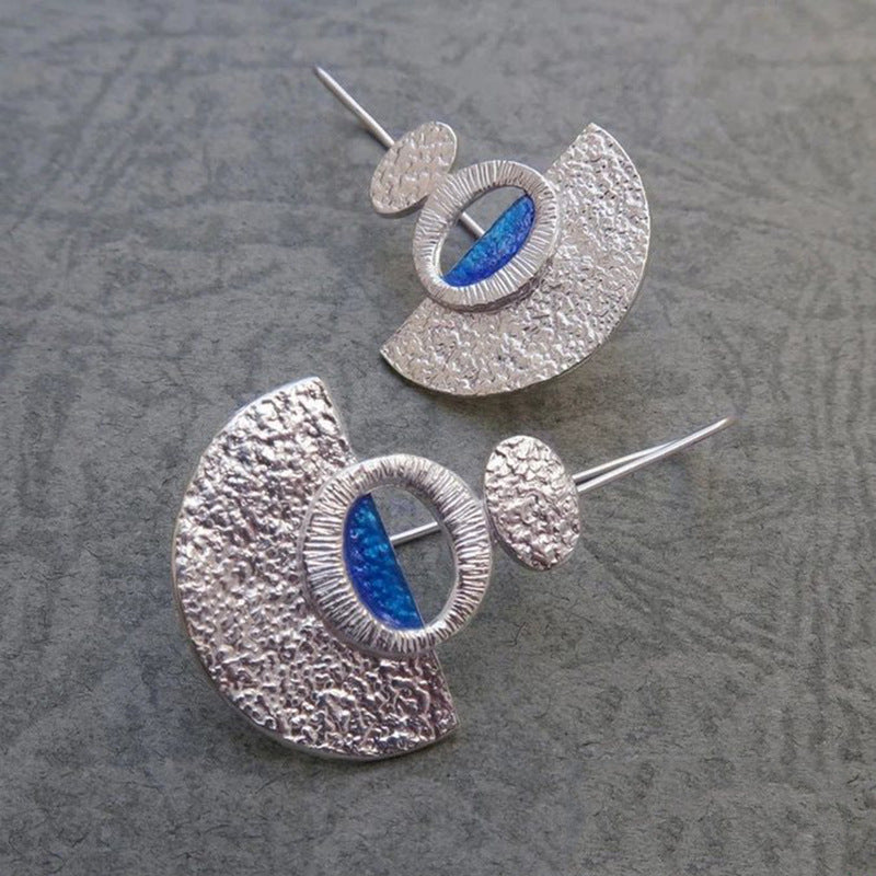 Enamel colored glass personality earrings