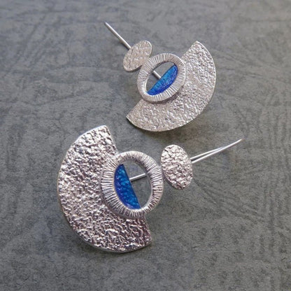 Enamel colored glass personality earrings