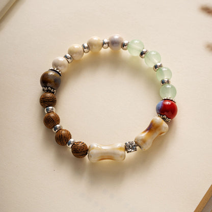 Colored Glazed Ceramic Elastic Bracelets