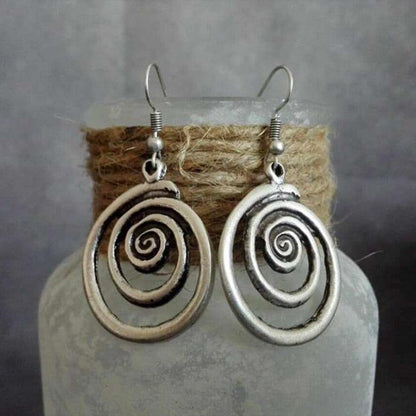 Vintage Geometric Spiral Earrings