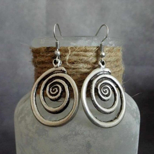 Vintage Geometric Spiral Earrings