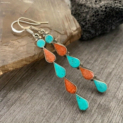 Enamel colored glass personality earrings