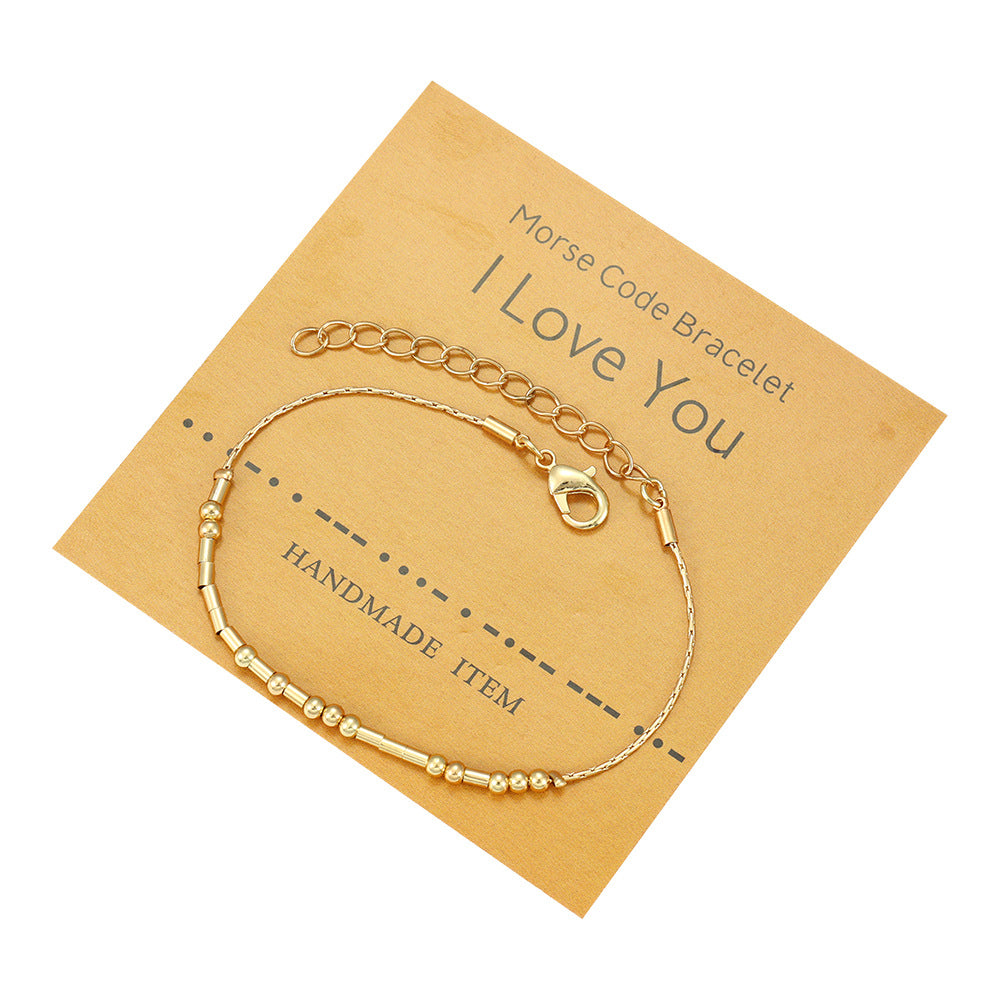 "Fuck Off" Handmade Golden Morse Code Bracelets