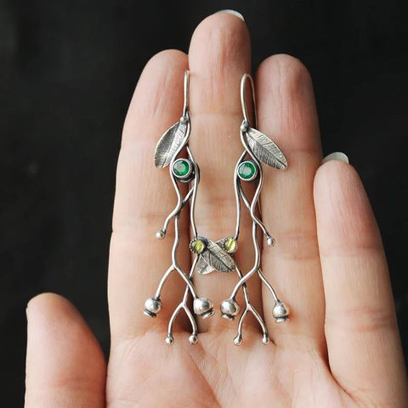 Enamel colored glass personality earrings
