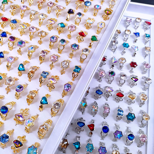 Mixed Colored Glass Women's Rings