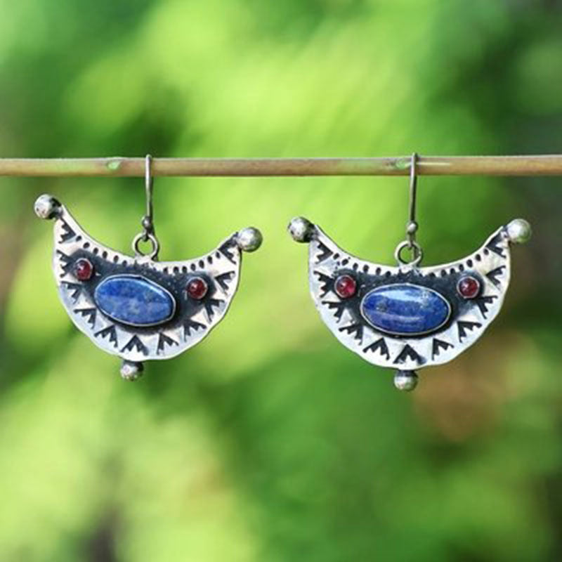 Enamel colored glass personality earrings