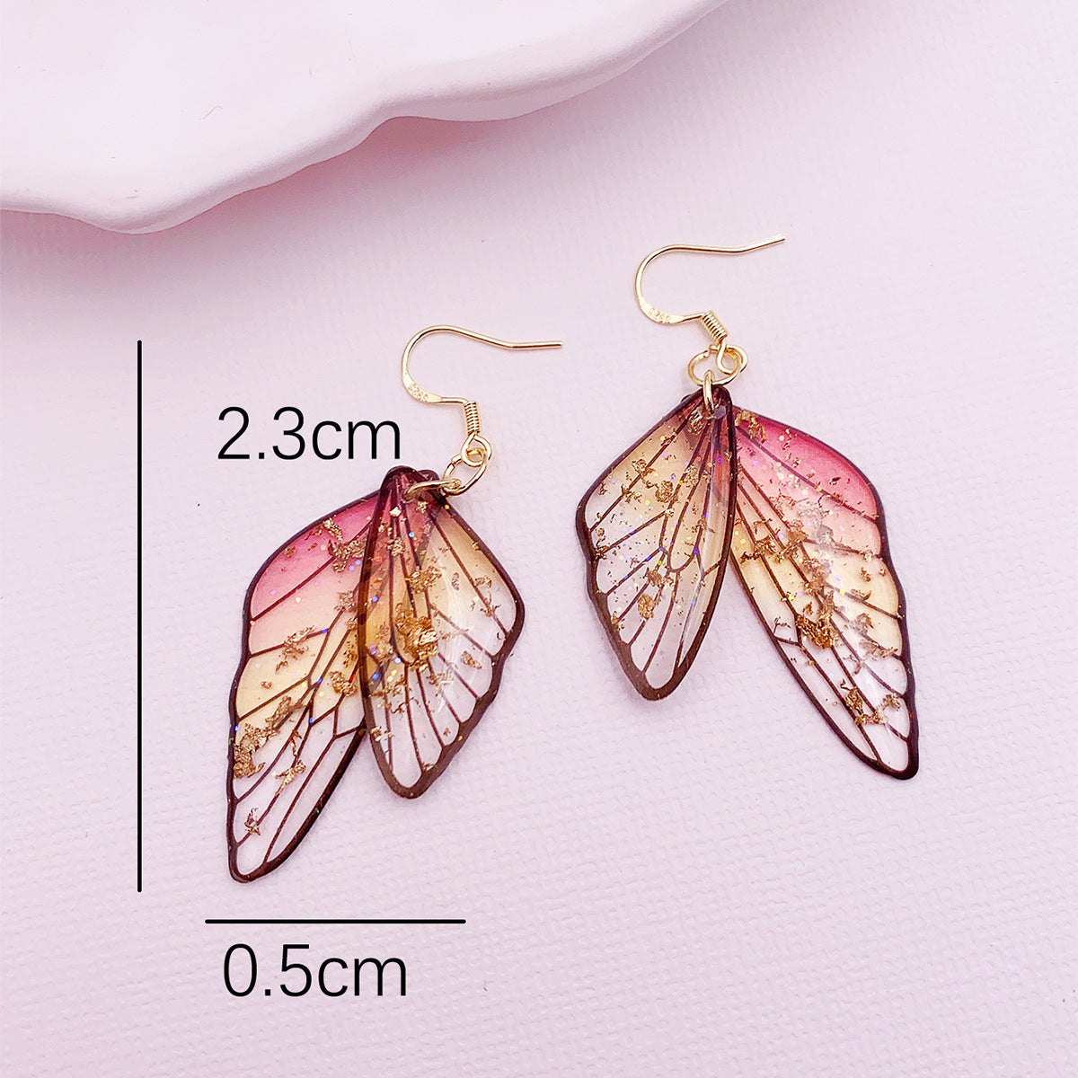 Gradient Cicada Wings Butterfly Wings Earrings